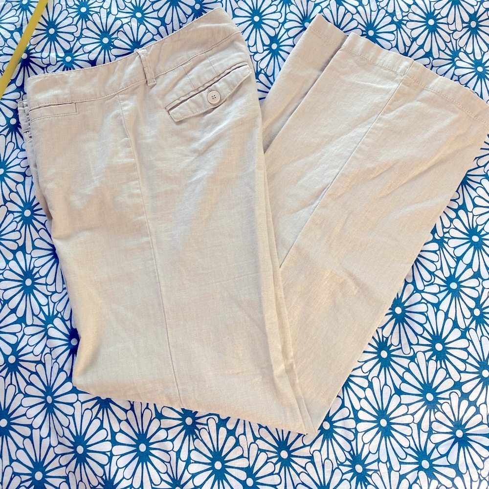 Linen Summer Cream Pants New York and Company NWOT